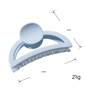 Pince à cheveux bleu clair de 9cm avec finition brillante et design coréen élégant
