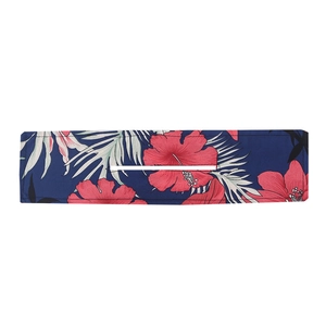 Detail view of tropical hibiscus print deft bun hair maker with wire for easy styling