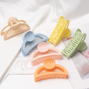 Lot de 6 grandes pinces à cheveux mates en couleurs pastel comme beige bleu et rose