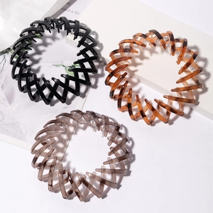 Expandable Bird's Nest Hair Clip Plastic Resin Tortoise Shell Pattern Hair Tie Ponytail Holder For Women Casual Styling Accessory