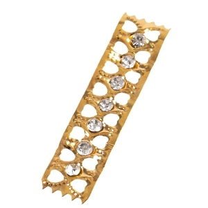 Bague à cheveux évidée dorée avec strass scintillants pour tresses et dreadlocks