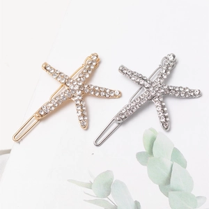 Seestern Form Strass Zinklegierung Haarspange Mode Funkelnde Seitenclip Für Damen Täglich Dating Strand Haarschmuck