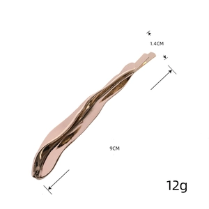 Minimalist rose gold twisted metal hair clip for women with 9cm length dimensions