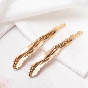 Minimalist Gold Wavy Metal Bobby Pins For Women Elegant Irregular Liquid Metal Hair Clips Side Clip Fashion Hair Accessories