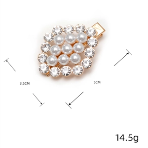 Detailansicht der 5cm x 3.5cm Haarspange mit Maßen und Gewicht für Strass und Perlen
