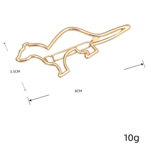 Haarspange in Dino-Form hohl minimalistisch Gold Metall Haarschmuck für Damen 8cm
