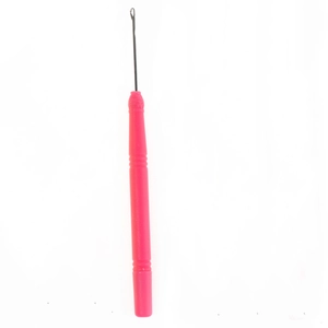 Pink handle crochet hook tool for dreadlock hair extensions and hair braiding