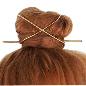 Minimalist Irregular Curved Metal Bun Cage And Hair Stick For Women Geometric Alloy Hair Pin Gold Silver Hair Accessories