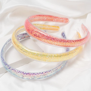 Serre-tête Transparent à Paillettes Style Coréen pour Femmes Simple Bandeau de Cheveux en Résine Plastique Étoile Brillante Accessoires