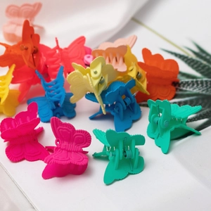 Mollette per capelli a farfalla colorate opache, varietà di vivaci colori pastello