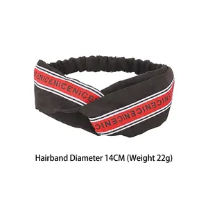 Autumn black knotted headband with NICE letters, twisted athletic hairband for women