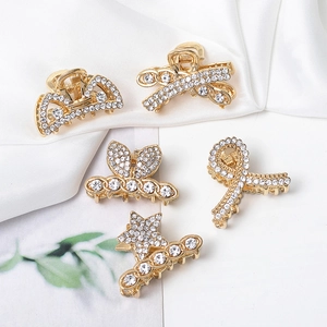 Élégantes Mini Pinces à Cheveux en Alliage avec Strass Forme Papillon et Étoile Petites Pinces Crabes pour Femmes Filles