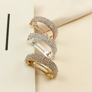 Détails de pinces à cheveux serties de strass brillants en rose doré, argenté et doré chic