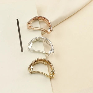 Ensemble de barrettes à cheveux arquées avec strass brillants en or, argent et or rose