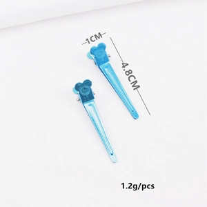 Zweiteiliges Set blaue Metall-Haarspangen mit Blumenmuster, 4,8 cm Länge und 1,2 g Gewicht
