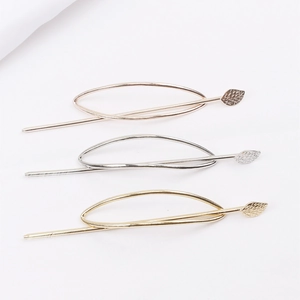 Three-piece geometric oval hollow hairpins set in gold, silver and rose gold finish