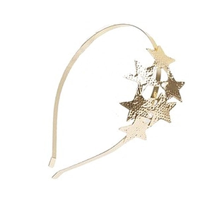 Eleganter Haarreif aus goldenem Metall mit fünf strukturierten Sternen für Damen Haarschmuck
