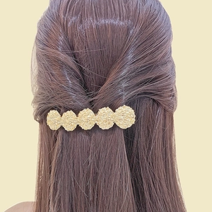 Elegant Alloy Metal Hair Clips Hammered Texture Lava Design Round Carved Ponytail Clip Women Vintage Hair Accessories