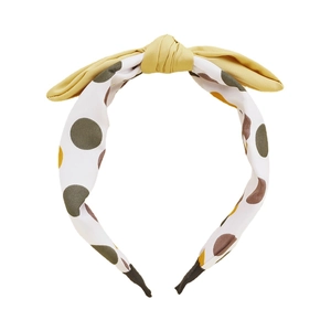 Serre-tête mignon à pois avec nœud jaune pour filles accessoire cheveux d'été