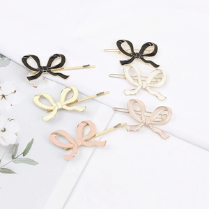 Pince à Cheveux Nœud Papillon en Alliage Vintage Avec Finition Émail Épingle à Cheveux Latérale de Mode pour Femmes Accessoire
