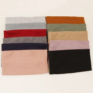 Set of 11 multi-color ribbed knit elastic yoga headbands for women in daily sports use