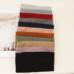 Women Wide Ribbed Knit Headband Elastic Solid Color Yoga Sports Hair Band Polyester Turban Headwrap Fashion Accessories