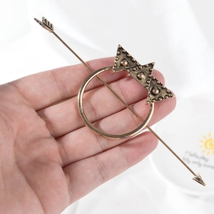 Vintage Alloy Crown Arrow Hair Stick Set Geometric Circle Hair Fork For Women Korean Retro Metal Hair Pin Accessories