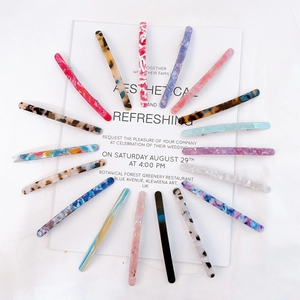 Elegant acetate hair clips in multiple macaron patterns and marbled textures