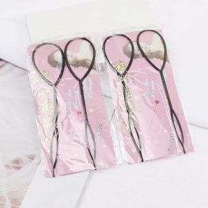 Outil de Coiffage Professionnel Topsytail en Plastique pour le Tressage de Chignon Outil de Conception de Cheveux DIY Simple Noir