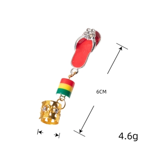 Dreadlock jewelry accessory with crown pendant and colorful beads in 6cm length