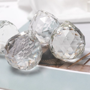 Clear 40mm faceted crystal glass balls for magic wands and hanging home decorations