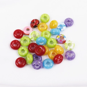 Resin Large Hole Beads Jelly Mixed Color Round Beads Dreadlocks Hair Accessories Braid Clip Hair Rings Braid Styling Tools