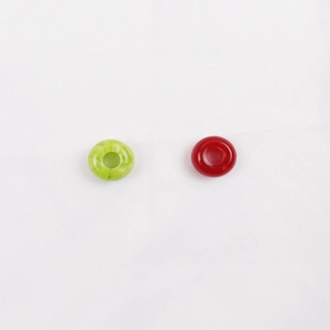 Green and red jelly resin beads with large holes for dreadlocks and DIY jewelry