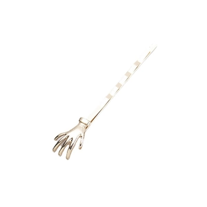 Golden minimalist palm shaped hair pin with polished alloy finish for stylish women hair accessory