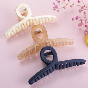 Matte Large Hair Claw Clips For Thick Hair Non-Slip Strong Hold Plastic Shark Clips Elegant Korean Style Hair Accessories For Women Daily Styling