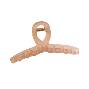 Large matte dusty pink cross hair claw clip for women with elegant minimalist design