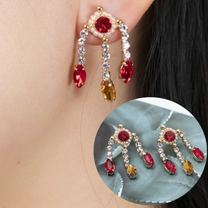 Orecchini Pendenti Barocchi Con Strass Rosso Perla Artificiale Lega 925 Argento Sterling Perno Stile Vintage Donna