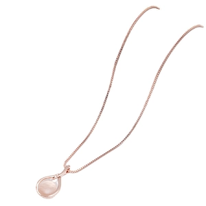 Elegante roségouden ketting met waterdruppel hanger en kattenoogsteen voor dames