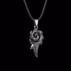 Gothic Tribal Spiral Anhänger Halskette Punk Streetwear Legierung Edelstahlkette Lederkordel Für Damen Herren Mode Schmuck