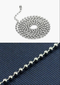 Macro shot of polished 304 stainless steel ball chain texture for necklace and jewelry DIY