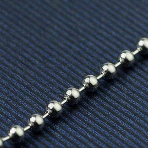 Polished silver stainless steel ball bead chain necklace for sweaters and jewelry