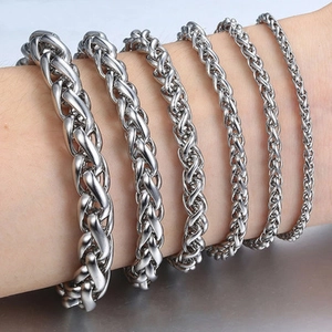 Bracelets en acier titane pour hommes en six largeurs présentés sur le poignet
