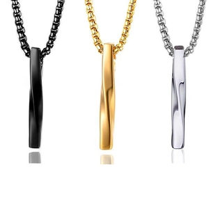 Collana Con Pendente a Barra Torta Minimalista in Lega Lucida Con Catena Veneziana Gioielli Per Uomo E Donna Moda