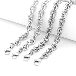 Bracciale a catena con maglie a O in acciaio inossidabile con chiusura a moschettone unisex