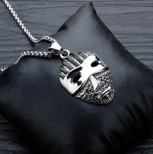 Punk Hip Hop Edelstahl Maske Anhänger Halskette Für Damen Herren Gothic Tribal Gesicht Maske Schmuck Legierung Halskette