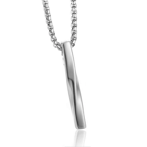 Collana minimalista in acciaio inossidabile con pendente a spirale e catena box da uomo