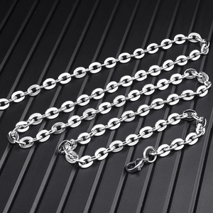 Minimalist Stainless Steel Titanium Steel Cross Chain Necklace Unisex Polished O Shape Oval Link Long Sweater Chain Jewelry