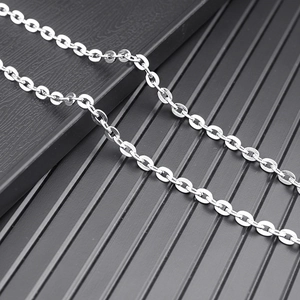 Polished silver stainless steel cross chain necklace for men and women minimalist design