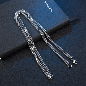 Collana a catena groumette in acciaio inox argento da 8mm con chiusura a moschettone