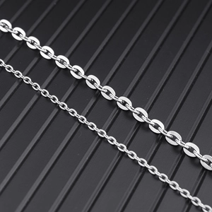 Polished silver stainless steel cross chain necklace in two sizes for men and women